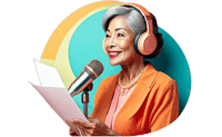 Asian voice-over lady dubbing